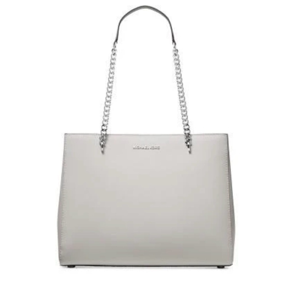 Michael Kors Elegant Gray Tote with Silver Accents